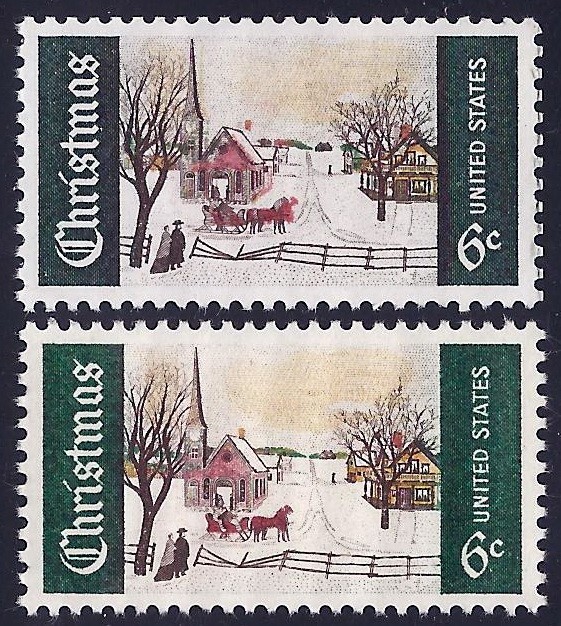 1384 - Color Shift Error / EFO "Christmas" Mint NH