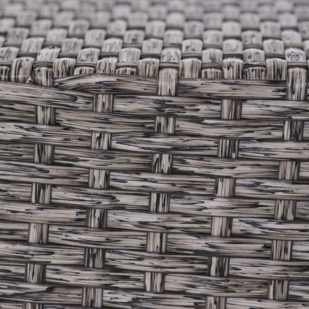 Outdoor Wicker Cube Side Table, Mixed Black