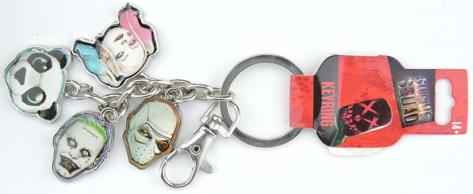 Suicide Squad Keychain Lot of 2 Metal Key ring Face charms Harley Quinn joker