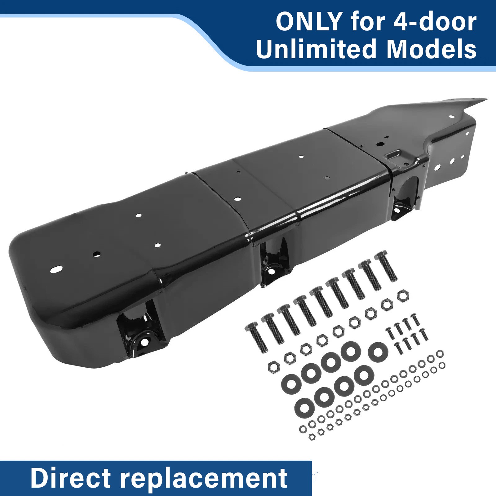 VRC Steel Gas Fuel Tank Skid Plate For Jeep Wrangler JK 4-Door 2007-2018 Black