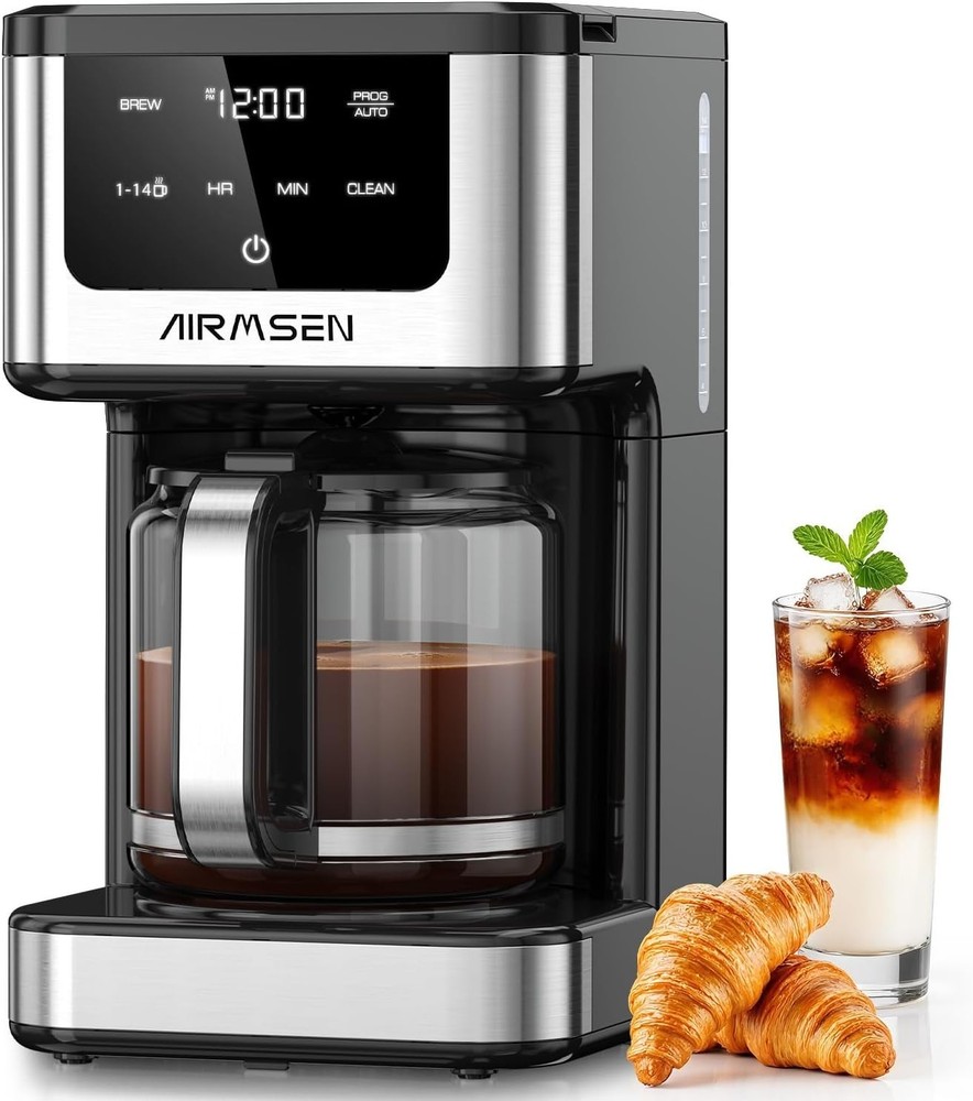 AIRMSEN 14-Cup Programmable Drip Coffee Maker – 1000W Fast Brewing Coffee Mac...