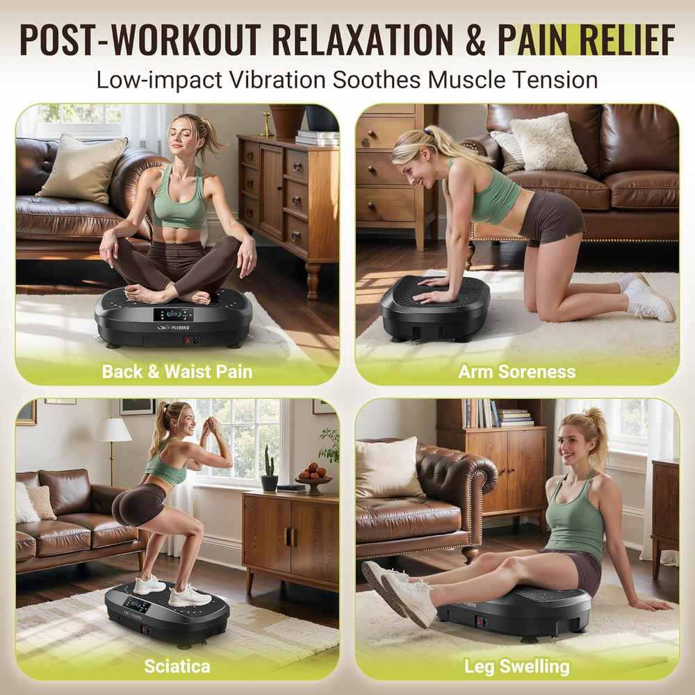 FLYBIRD Vibration Plate Exercise Machine, Adjustable Speed High Intensity Vibrat