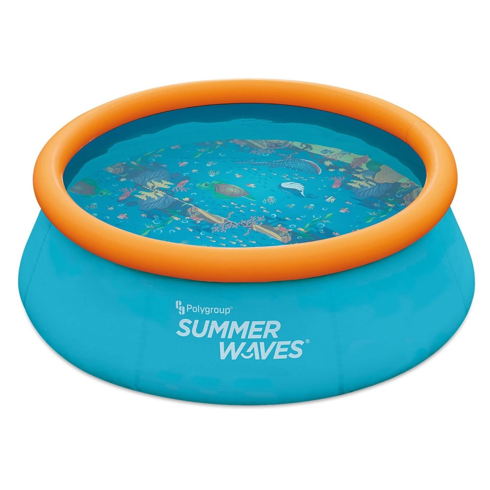 Summer Waves 7 Ft Quick Set Inflatable 3D Action Pool with 3D Goggles Rare