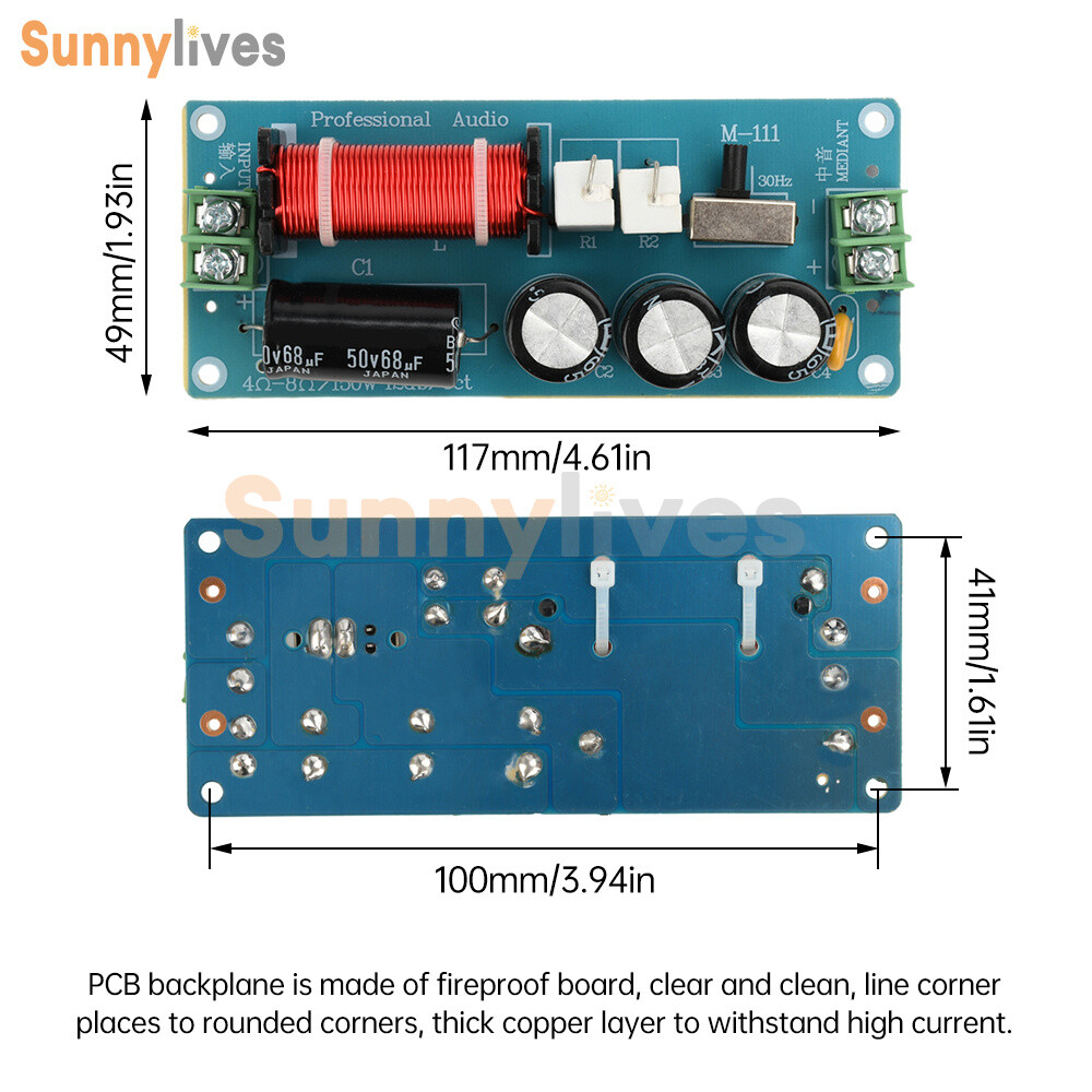 150W Midrange Speaker Frequency Divider Audio Crossover For HiFi Audio Amplifier