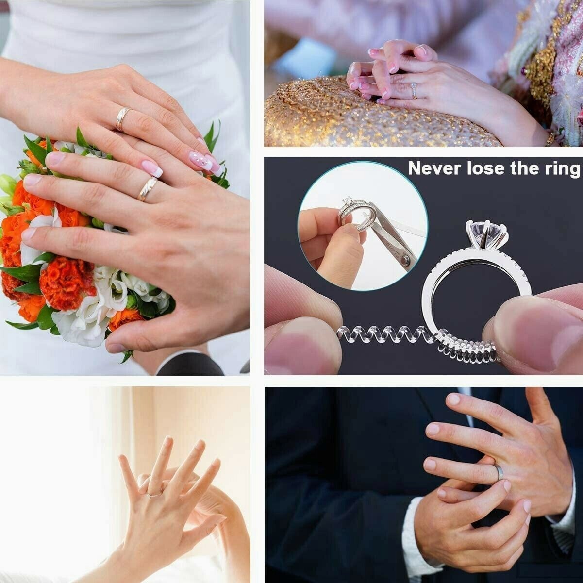 16Pcs Ring Size Adjuster Invisible Clear Ring Sizer Jewelry Fit Reducer Guard US