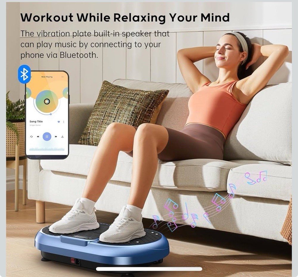 Hitgo Vibration Plate Exercise Machine Whole Body Vibration Platform Bluetooth