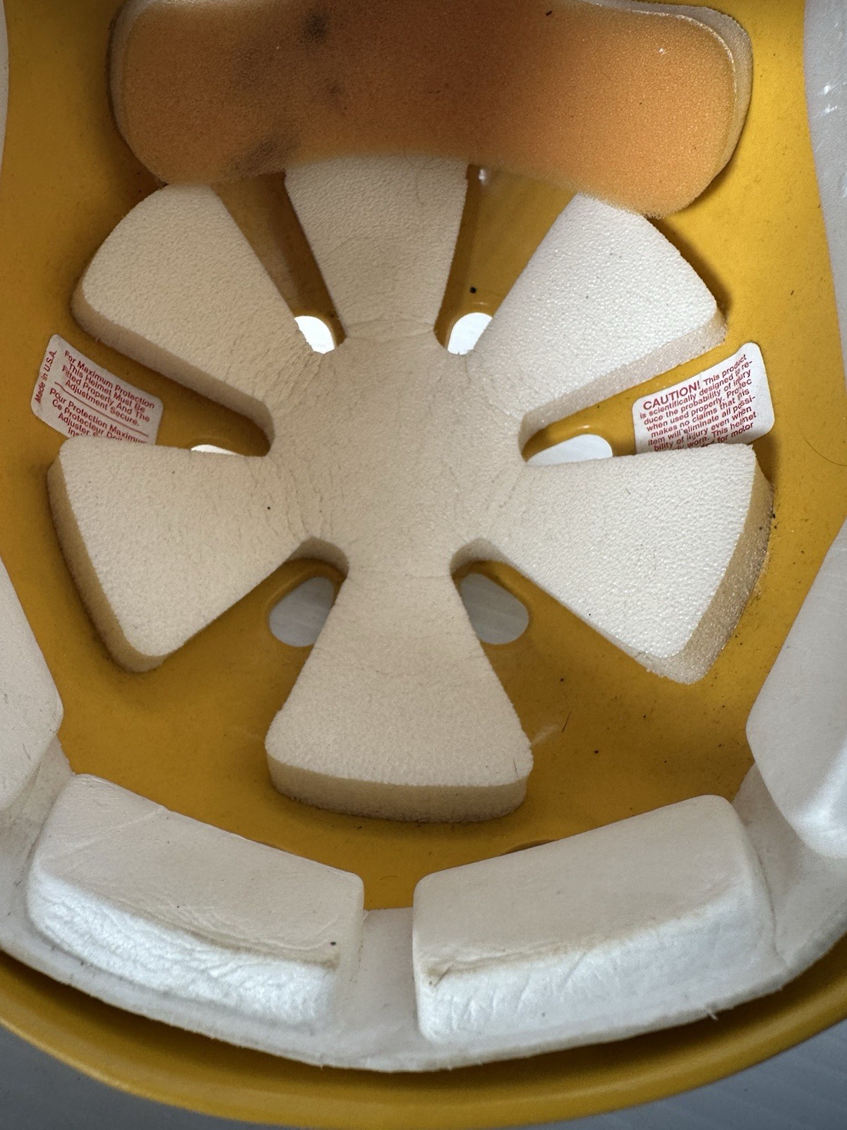 Vintage 1980s Pro-Tec Skateboard Helmet BMX Yellow Made in USA L XL Set Of 2