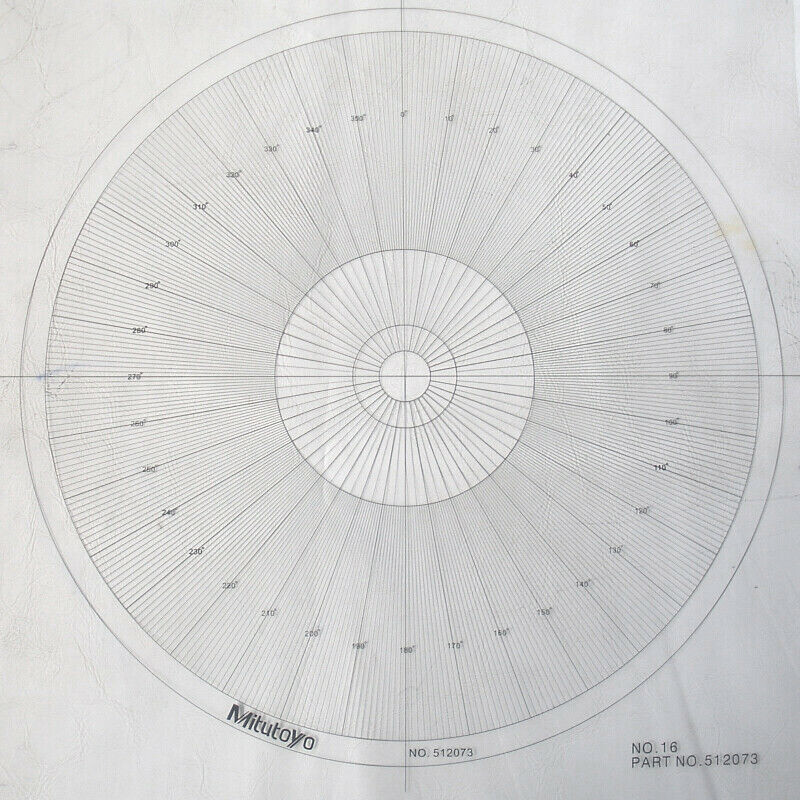 Optical Comparator Chart for Profile Projector Overlay Chart Mitutoyo 512073
