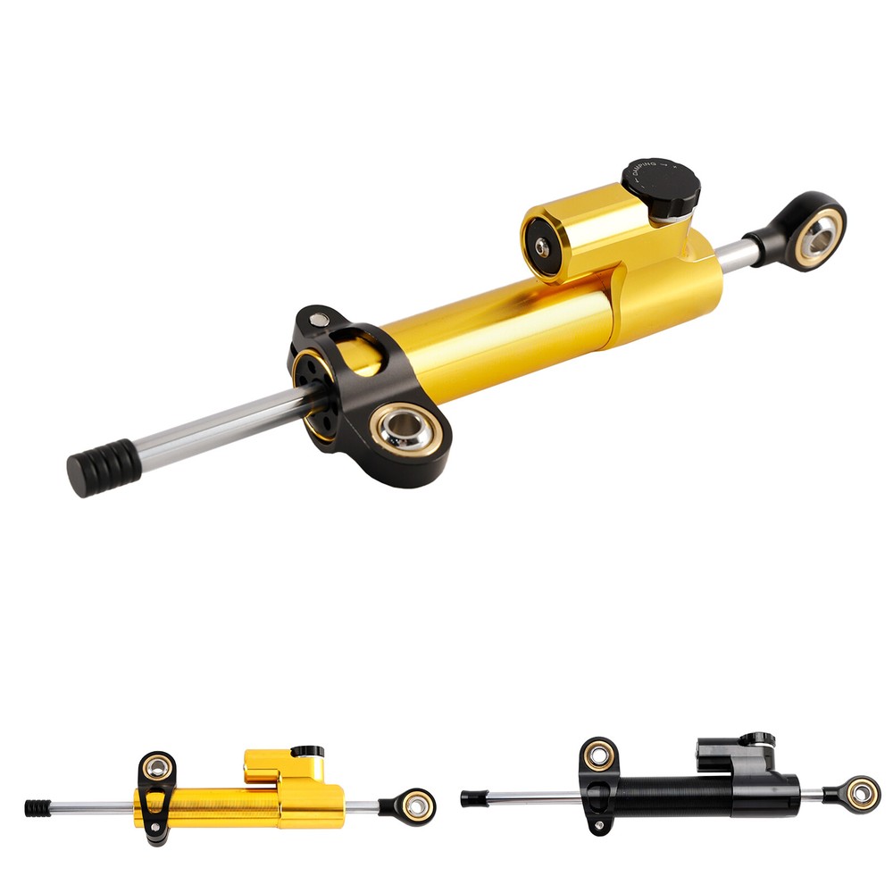Universal Motorcycle CNC Adjustable Steering Damper Stabilizer Top Black US