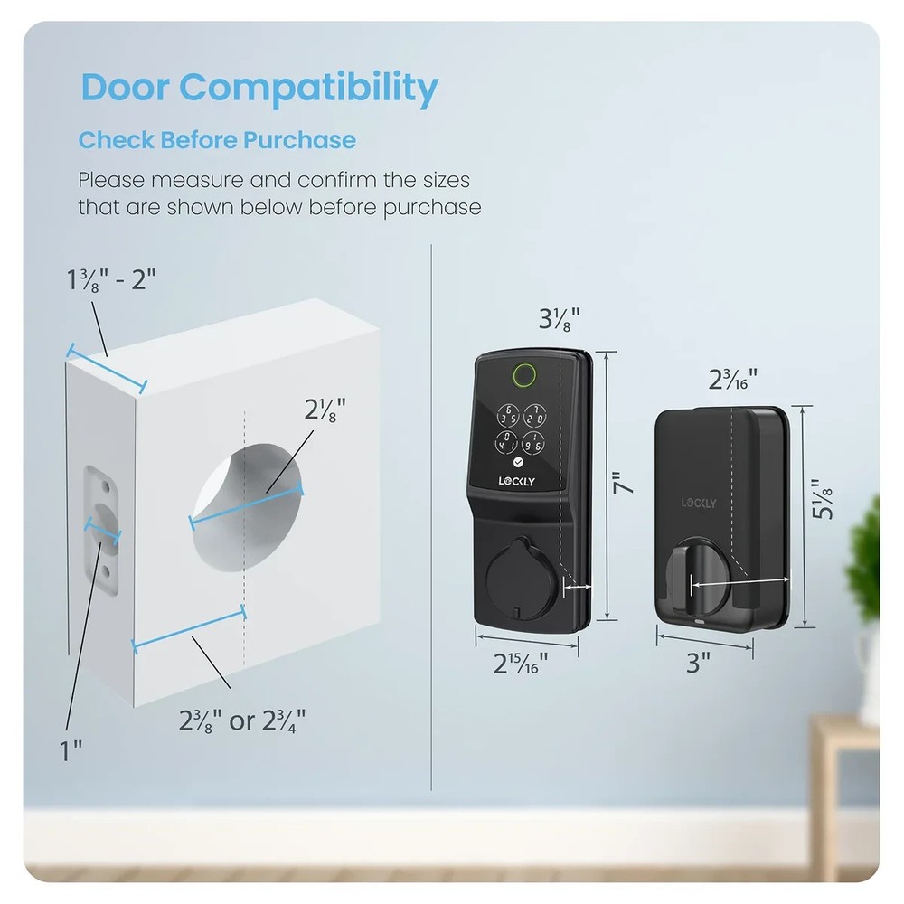 Lockly Secure Pro Deadbolt Smart Lock with Built-in Wi-Fi, TapCom Compatible
