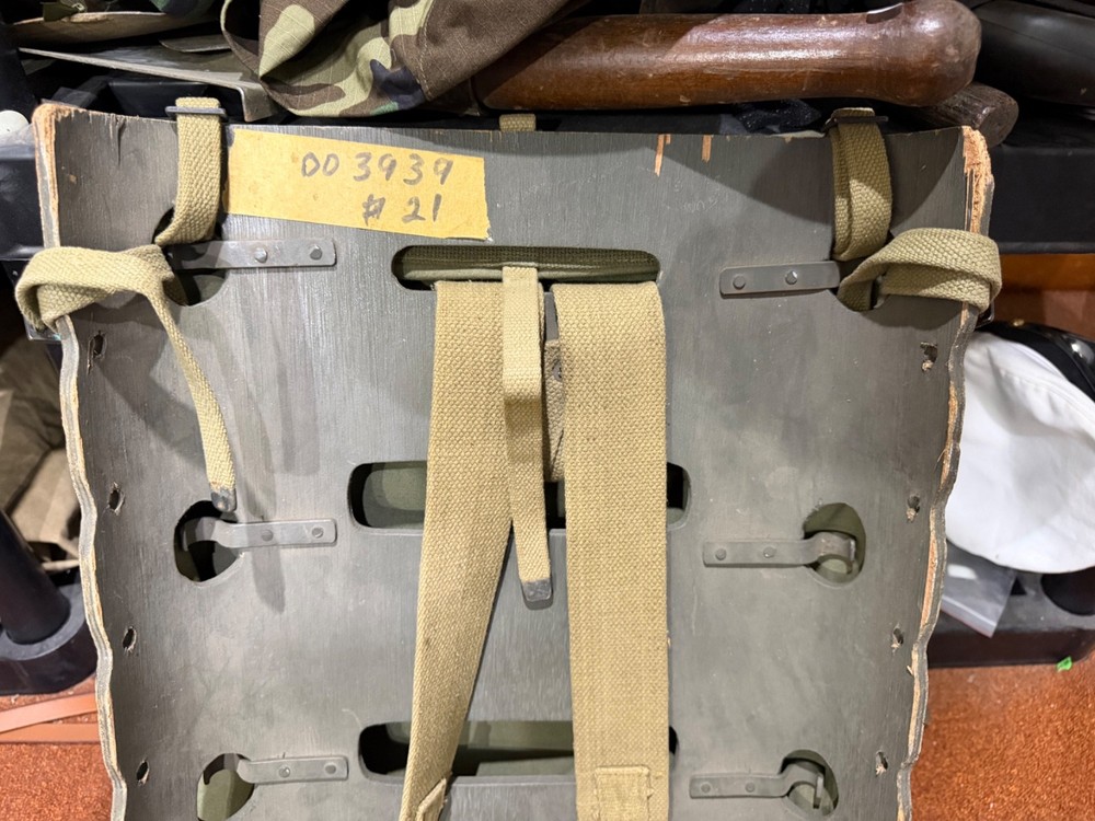 ORIGINAL WWII US ARMY M1944 EQUIPMENT AMMO CARRY PACK BOARD BACKPACK W/PACK