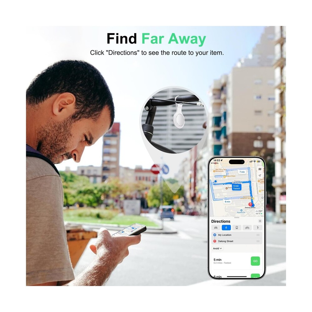 Air Tracker Tag Works with Apple Find My (iOS Only) Includes Replaceable Batt...