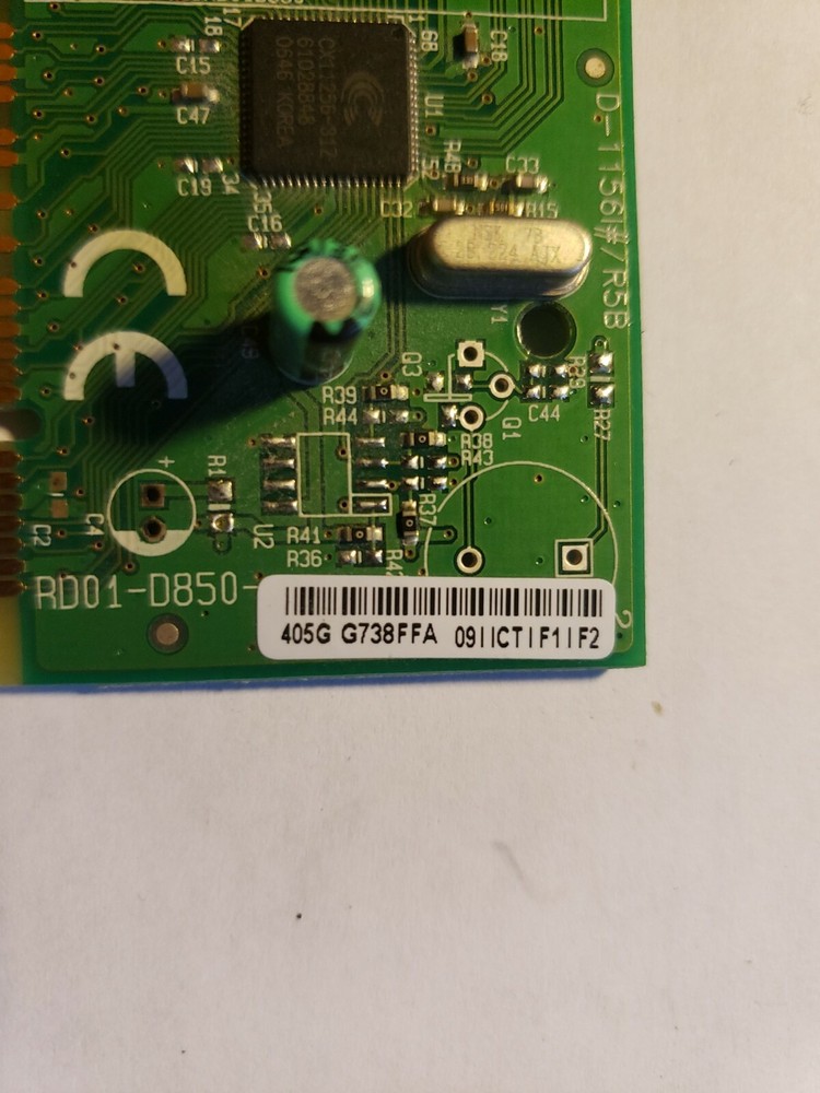Conexant RD01-D850 56K V.92 PCI Data Fax Modem E229493