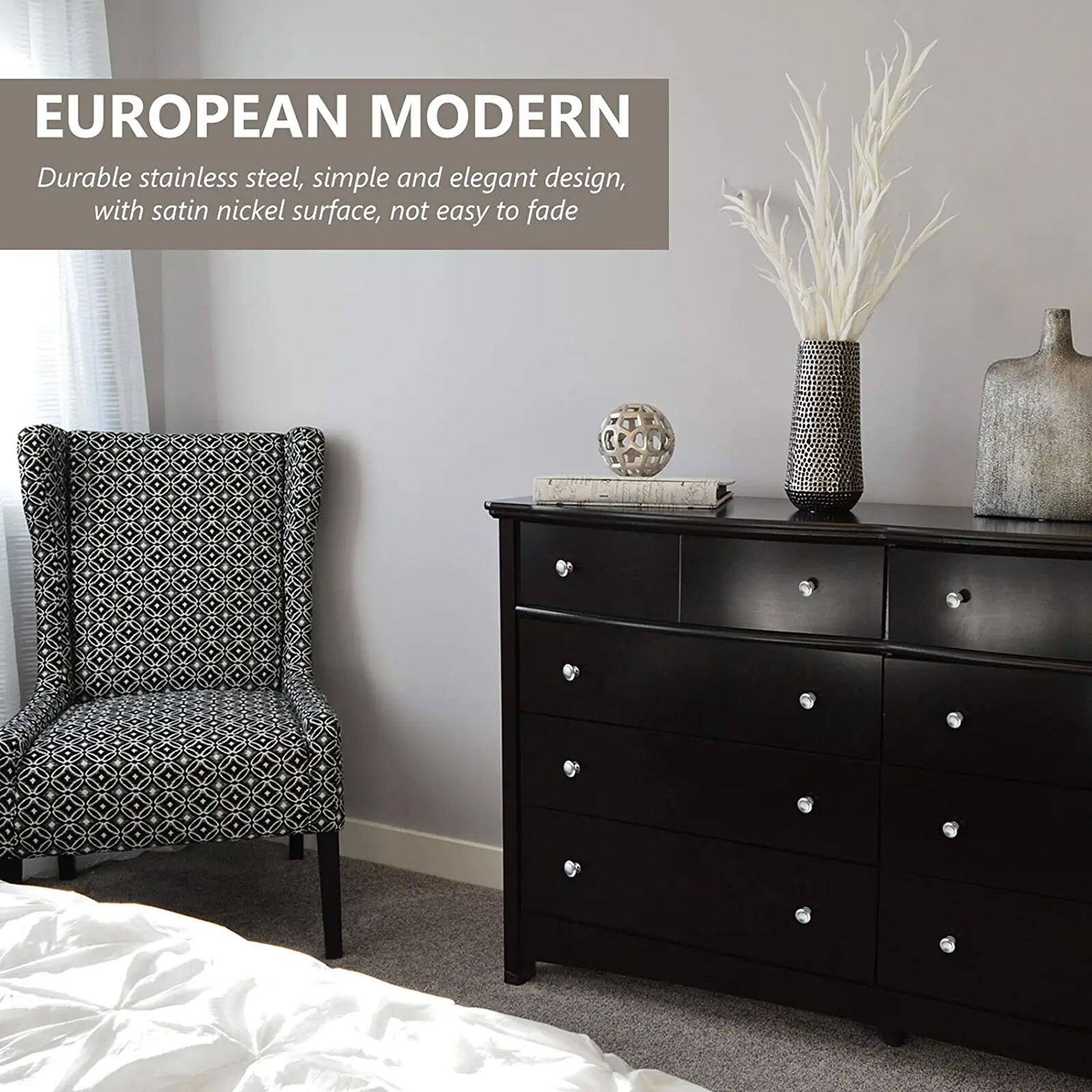 Stainless Steel Door Knobs Cabinet Handles Cupboard Drawer Kitchen Pulls LOT