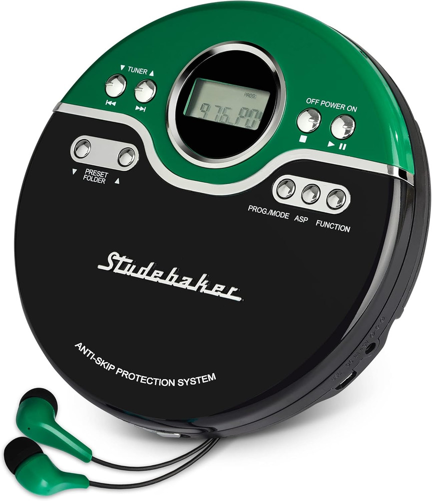 Retro Portable CD Player | CD-R/RW MP3 Playback | Programmable