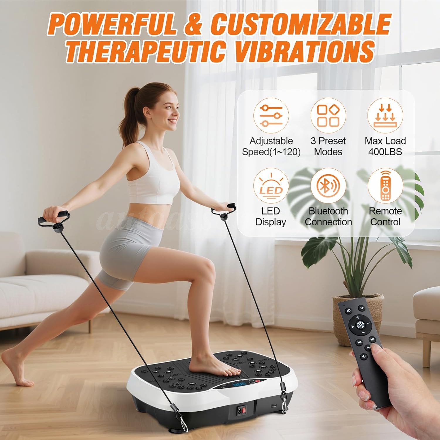 Vibration Plate Exercise Machine 200 Speeds Whole Body Workout Vibrate Platform