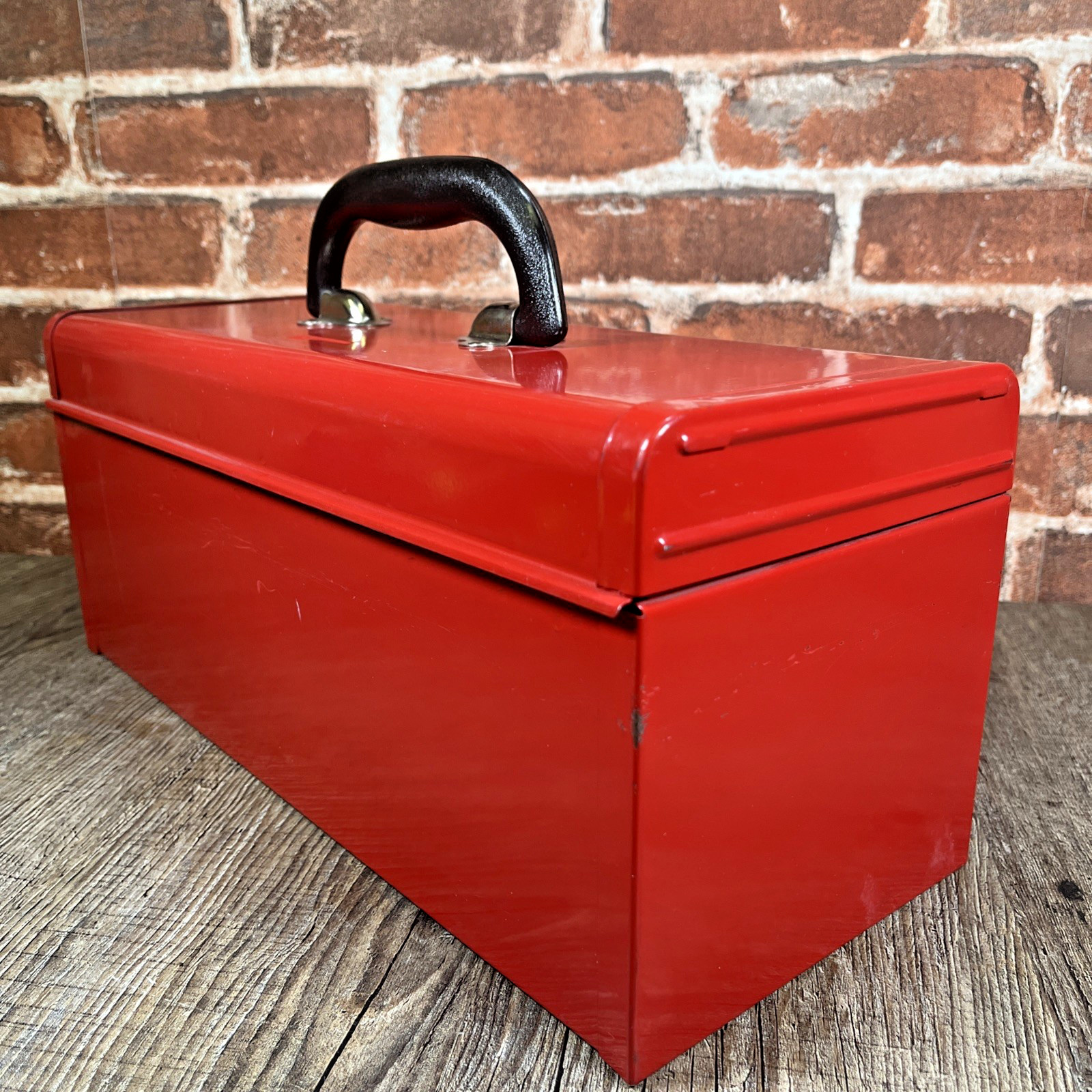 Proto metal tool box vintage Red 15 in Lockable With Tray Top Handle Clean Good