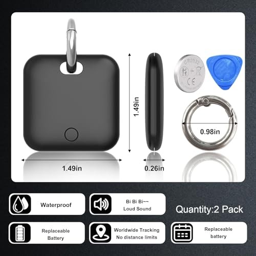 Smart Tracker Tags-2 Pack(iOS Only) Compatible with Apple with 2 Pack+1 Battery