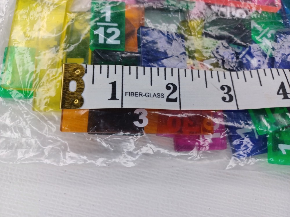 Fraction Tiles Clear Multicolor Plastic Math Homeschool
