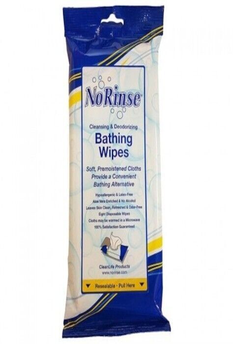 SM No Rinse Bathing Wipes - 8 Count