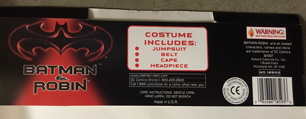 Batman Costume Child Size Large