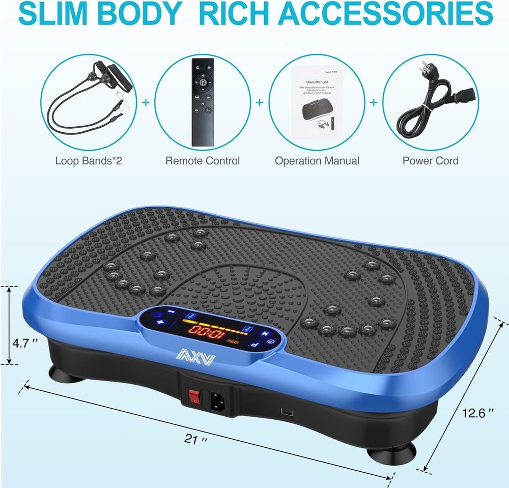 Compact Vibration Plate with Bluetooth & Remote Control - Ideal Fitness Solution