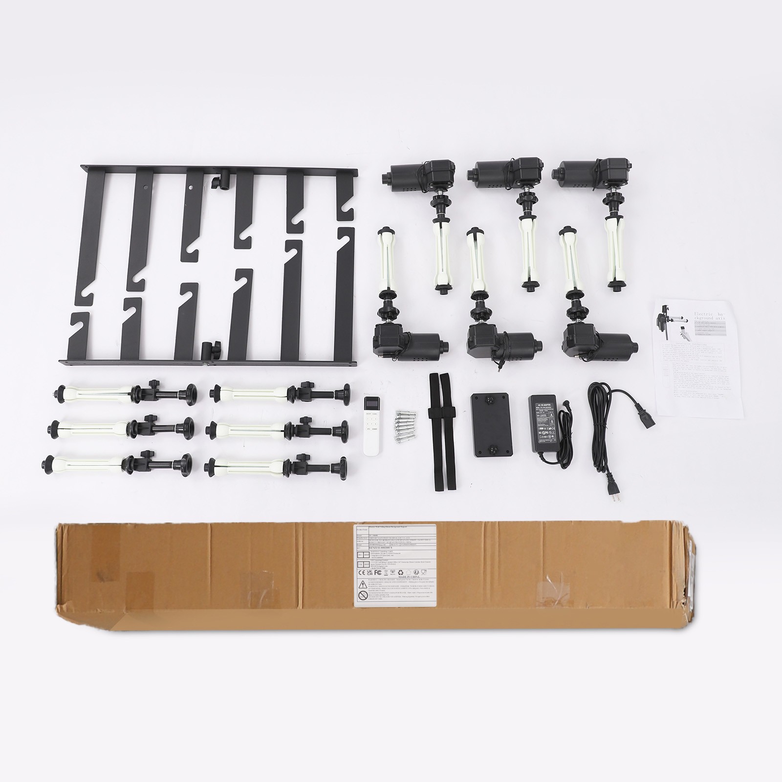 Motorized 6-Roller Backdrop Support System Wall Mount Photo Video w/ Remote