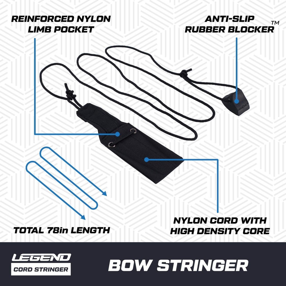 LEGEND Archery Cord Bow Stringer - Traditional Limbsaver Stringing Tool Black