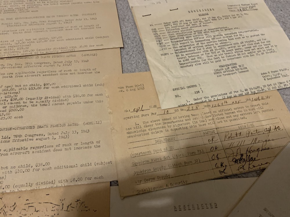 WWII ARMY TRANSPORT COMMAND PAPER LOT GROUP NORTH AFRICA 6TH FERRYING GROUP
