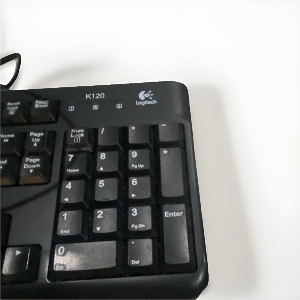 Logitech K120 Wired Keyboard Mouse Bundle USB Plug & Play English QWERTY Layout
