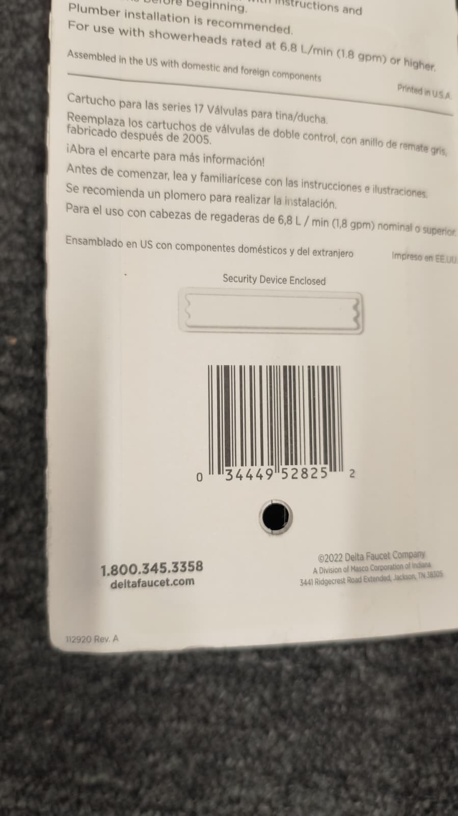 Genuine Delta RP46463 Monitor Tub Shower Cartridge - Brand New