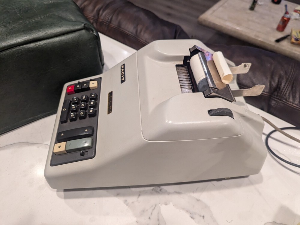 Vintage FACIT Model 1218 Electro Mechanical Calulator Adding Machine 1969 WORKS!