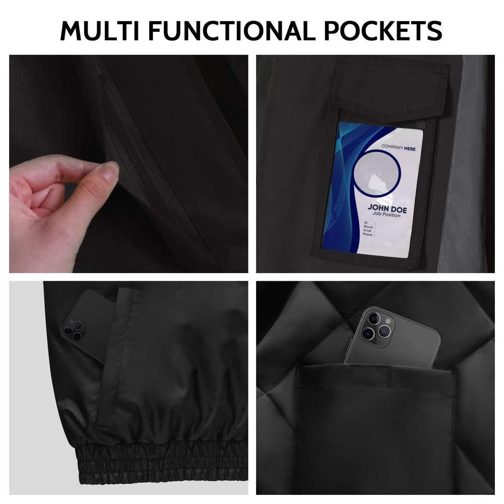 Safety Jacket for Men & , Hi Vis Reflective Jackets with Pockets, Constructio...