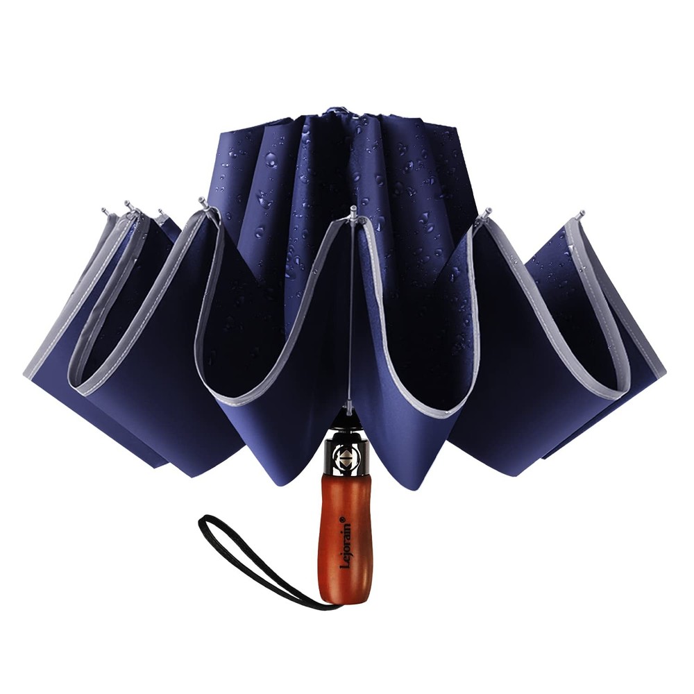Large Inverted Golf Umbrella Windproof Reverse Folding Auto Umbrella