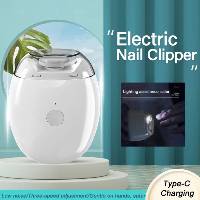 Electric Nail Grinder Automatic LED Light Trimmer Toe Cutter