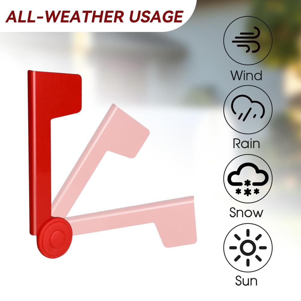 Mailbox Replacement Flag Kit Red Holder, Professional Style - B