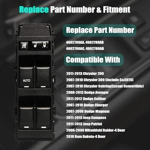 Master Power Window Control Switch for 2011 2012 2013 Chrysler 200