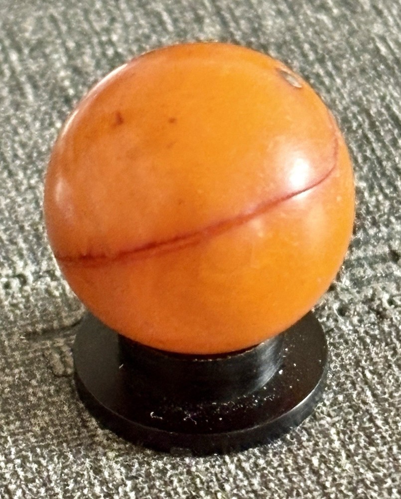 Antique Amber Bakelite Bead .72”