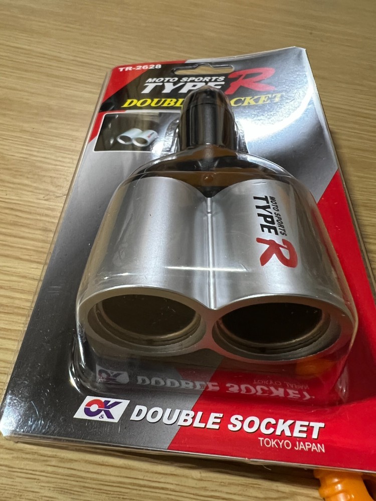 TYPE R CURVE 2 SOCKET CIGARETTE LIGHTER SPLITTER CHARGE ADAPTER TR-2628