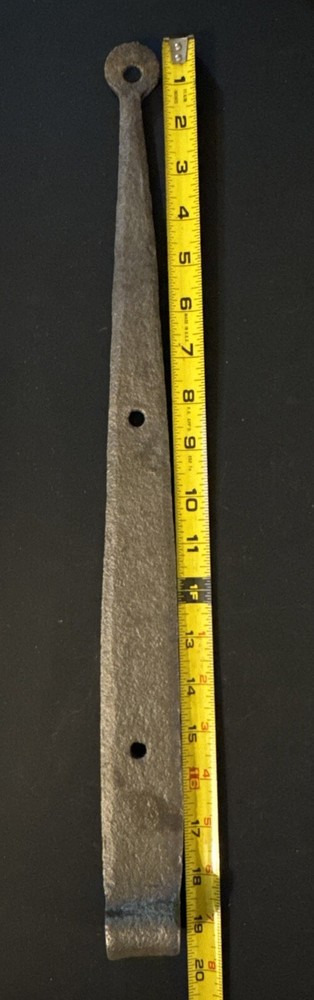 Antique Hand Forged 19” Wrough Iron Strap/ Hinge