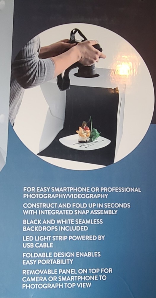 Vivitar 16" Led Lightbox Snap Assembly With USB LED lightbar. 