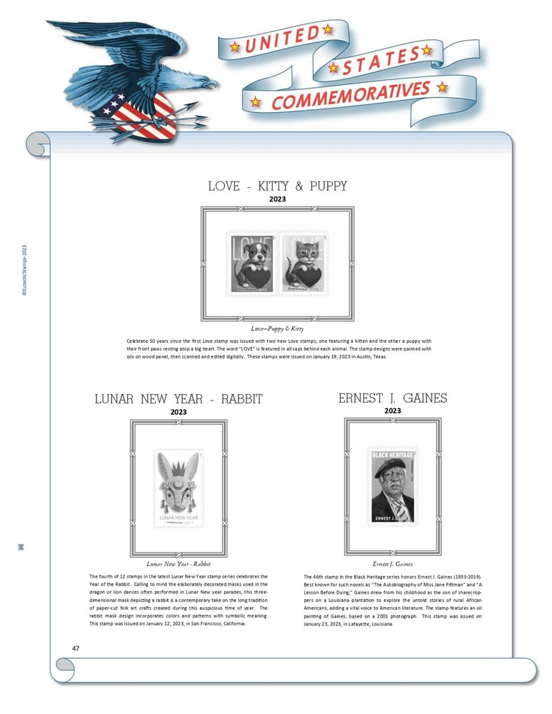 2023 U.S. Commemorative Singles SIMPLIFIED Supplement (White Ace Alternative)