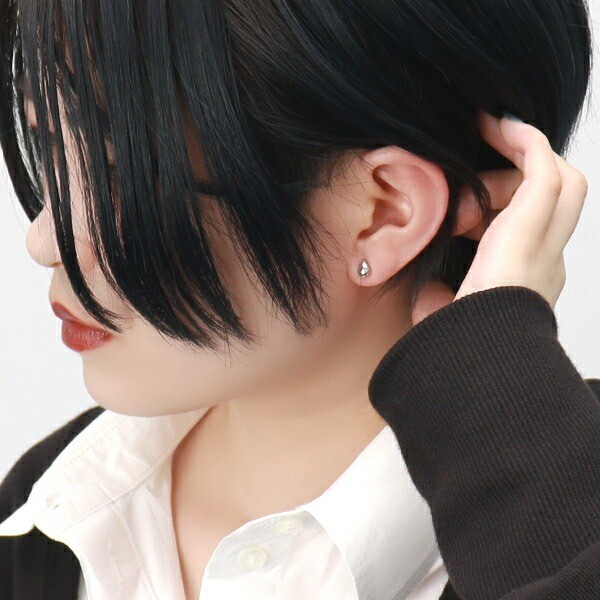 Pt900 Platinum Drop Stud Earrings (Pair)