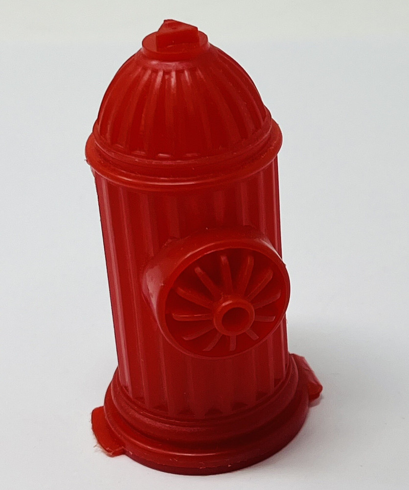 1981 Empty Fleer Candy Gum Containers Red Fire Hydrant Plastic Vintage