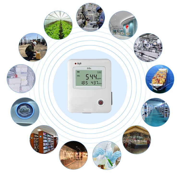 Portable CO2 Gas Data Logger Temperature Humidity Data Logger Range 0-5000ppm