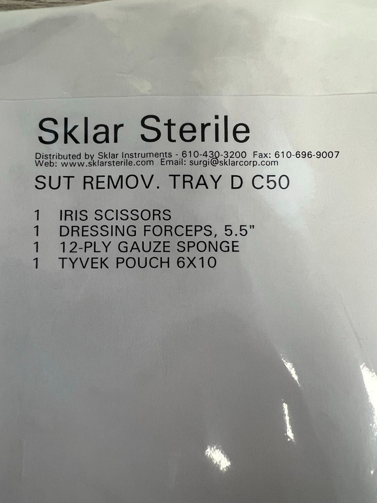 Sklar Suture Removal Tray D C50