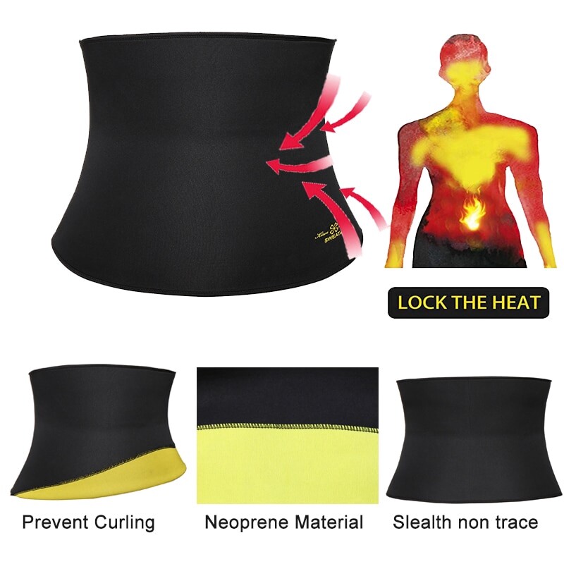 Men's Fat Burner Tummy Slim Body Shaper Neoprene Sauna Sweat Belts Waist Trainer