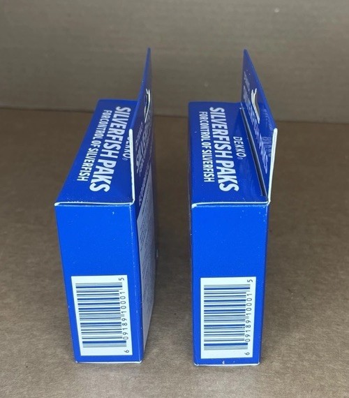 2 Boxes Dekko Silverfish Paks Control Deter Prevent Silverfish 48 Total