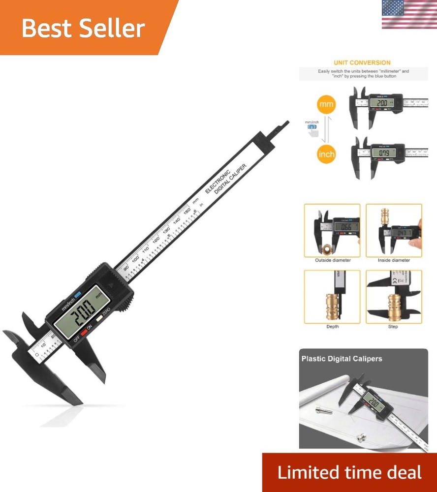 Versatile 0-6 Inch Digital Caliper with Inch & Metric Conversion - Reliable Tool