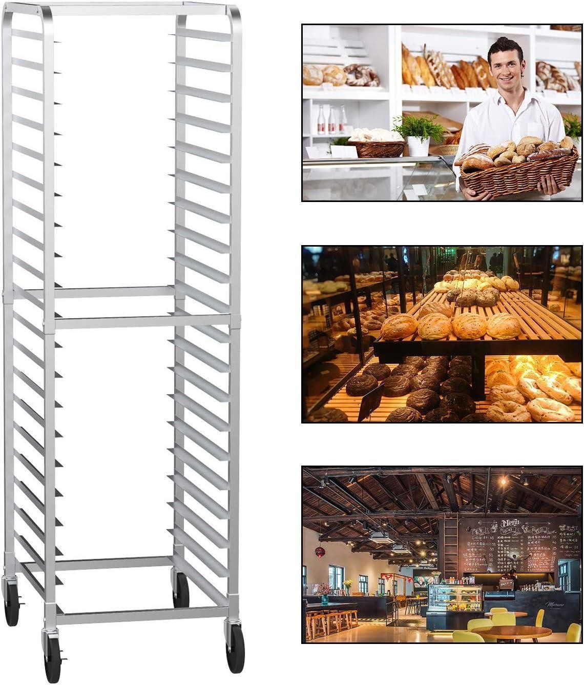 20-Tier Aluminum Bakery Rack Heavy Duty Commercial Sheet Pan Rack for Pizzeria